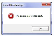 The parameter is incorrect