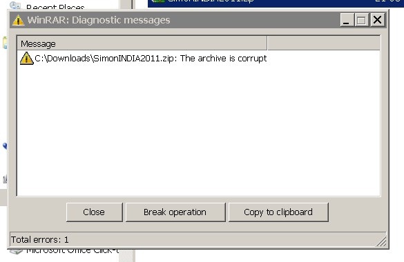 winrar diagnostic messages cannot open