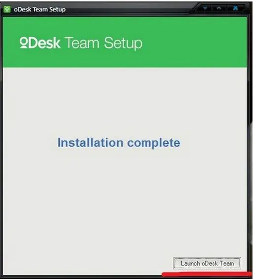 oDesk Team Setup, click Install