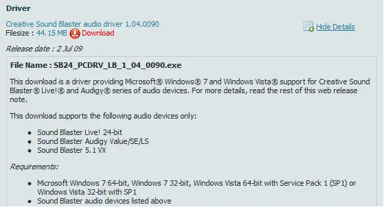 Creative Sond Blaster Driver