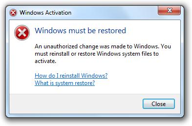 An unauthorized change was made for Windows