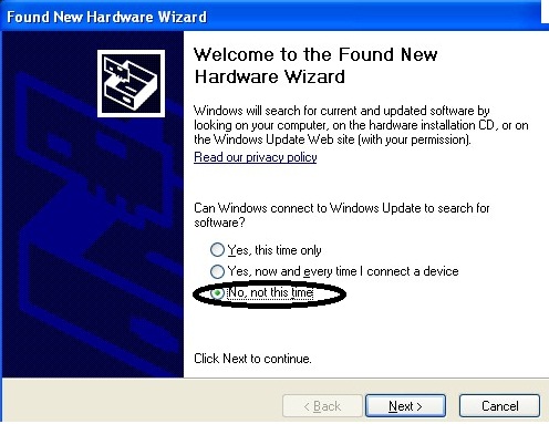 Found new hardware wizard