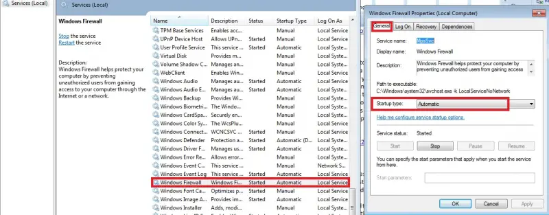 Windows Firewall Settings