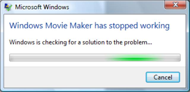 Window Movie Maker has stopped working