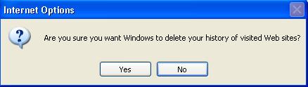 Internet Options to delete History