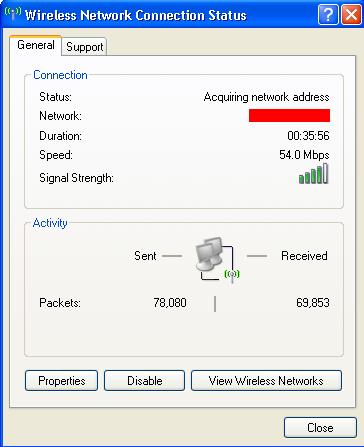 network connection status