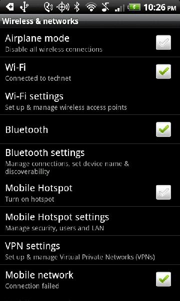 Wireless and Network Settings