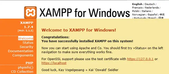 XAMPP installation