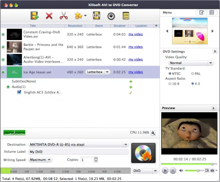 Xilisoft AVI to DVD Converter for Mac