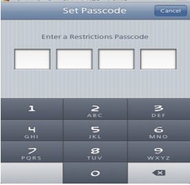 set a password for Restrictions