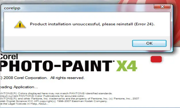 Product Installation Unsuccessful Please Reinstall