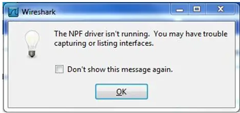 Wireshark The NPF driver isn’t running