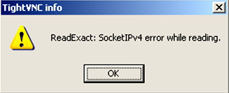 ReadExact : SocketIPv4 error while reading