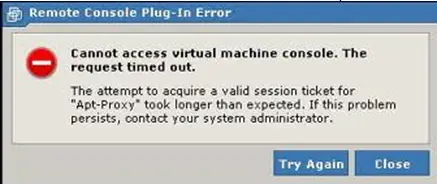 Remote Console Plug-In Error