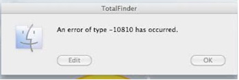 TotalFinder  An error of type – 10810 occurred.