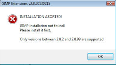 GIMP Extensions v2.8.20130215  INSTALLATION ABORTED