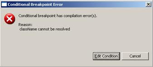 Conditional breakpoint has compilation