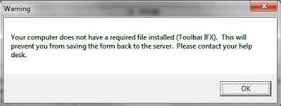 Required file installed Toolbar IFX