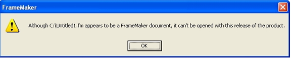 FrameMaker Desktop Publishing Tool error