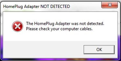 The HomePlug Adapter was not detected
