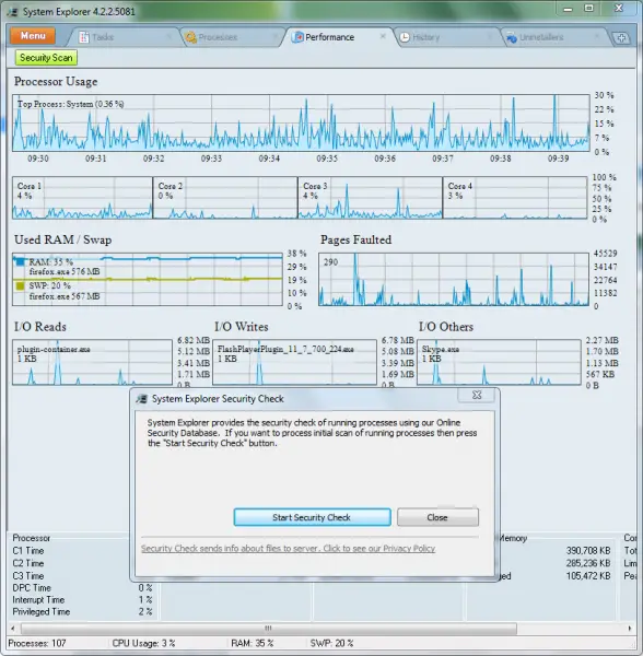 System Explorer Security Check