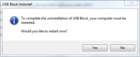 USB BLOCK UNINSTALL