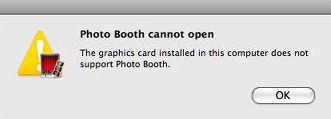 Photo Booth cannot open