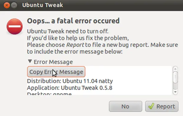 Ubuntu Tweak need to turn off