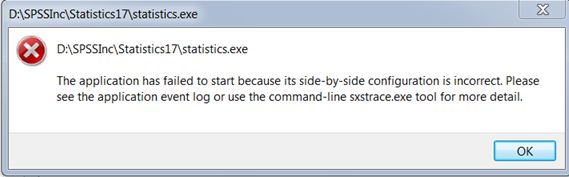 The application has failed to start because its side-by-side configuration is incorrect
