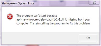 The program can’t start