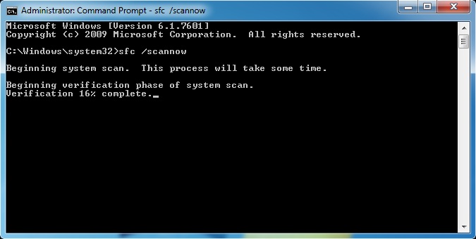 Command-prompt-window-for-system-scan