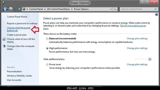 Power-options-window-through-control-panel