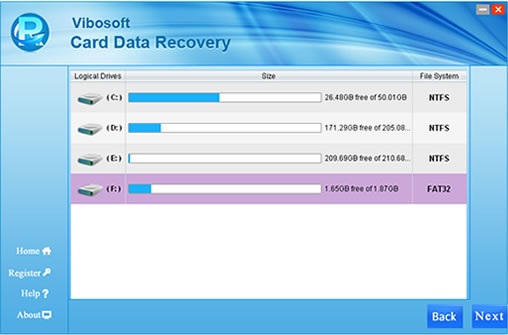 Vibosoft-card-recovery-software-partition-window