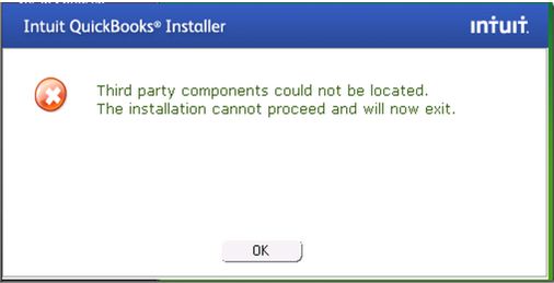 Third party components could not be located. 