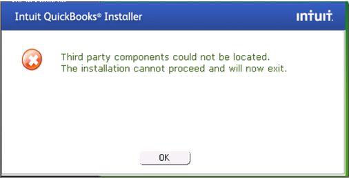 Third party components could not be located.