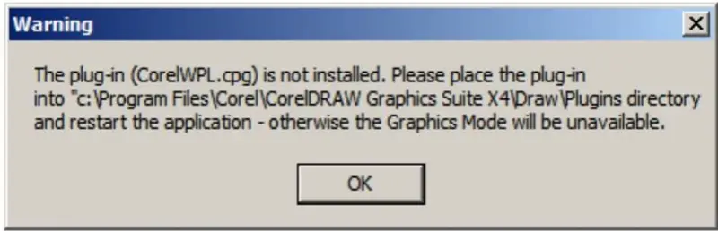 The plug-in Coral WPL cpg is not installed