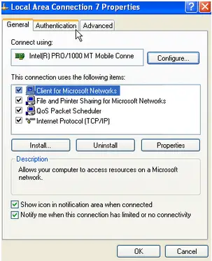 Choose network Connections