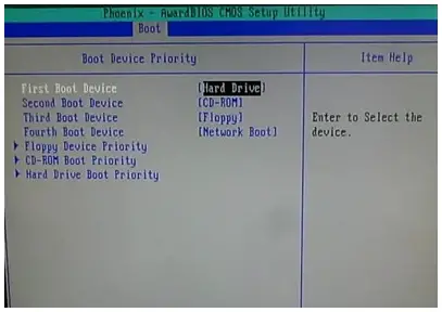 Change the value to Hard Disk Drive