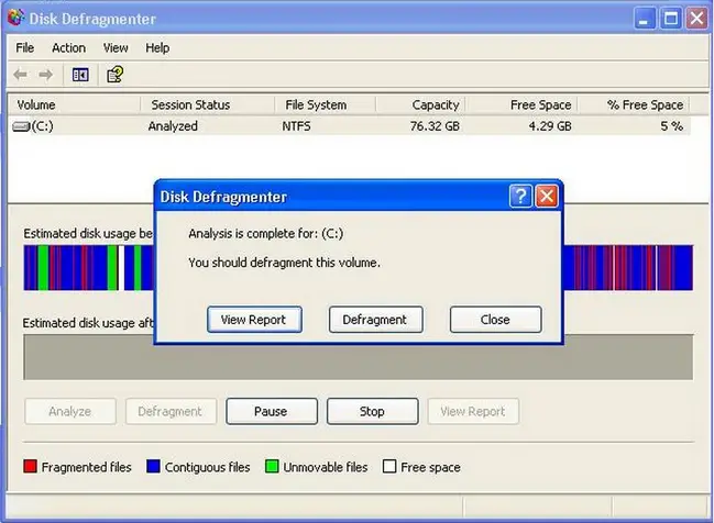 System tools for disk defragmenter