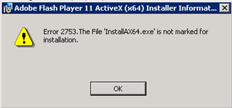 Adobe Flash Player 11 ActiveX Error 2753