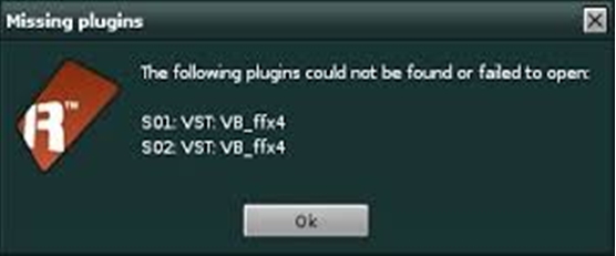 Missing plugins  The following plugins could not be found or failed to open.