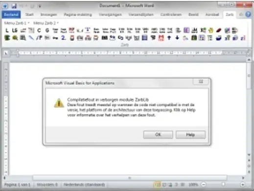 Compilatiefout in verborgen module Zarblib