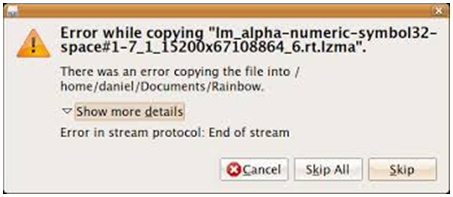 There was an error copying