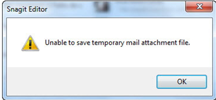 Unable to save temporary mail attachment file