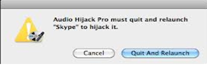 Audio Hijack Pro must quit and relaunch “Skype” to hijack it.