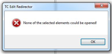 None of the selected elements could be opened