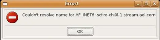 Couldn’t resolve name for AF_INET6: scfire-chi0l-1-aol.com