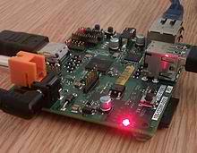 An early alpha-test board in operation