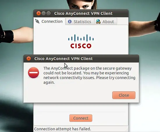 cisco vpn client error code 443