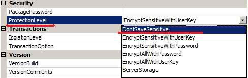 Changing the Package Security ProtectionLevel